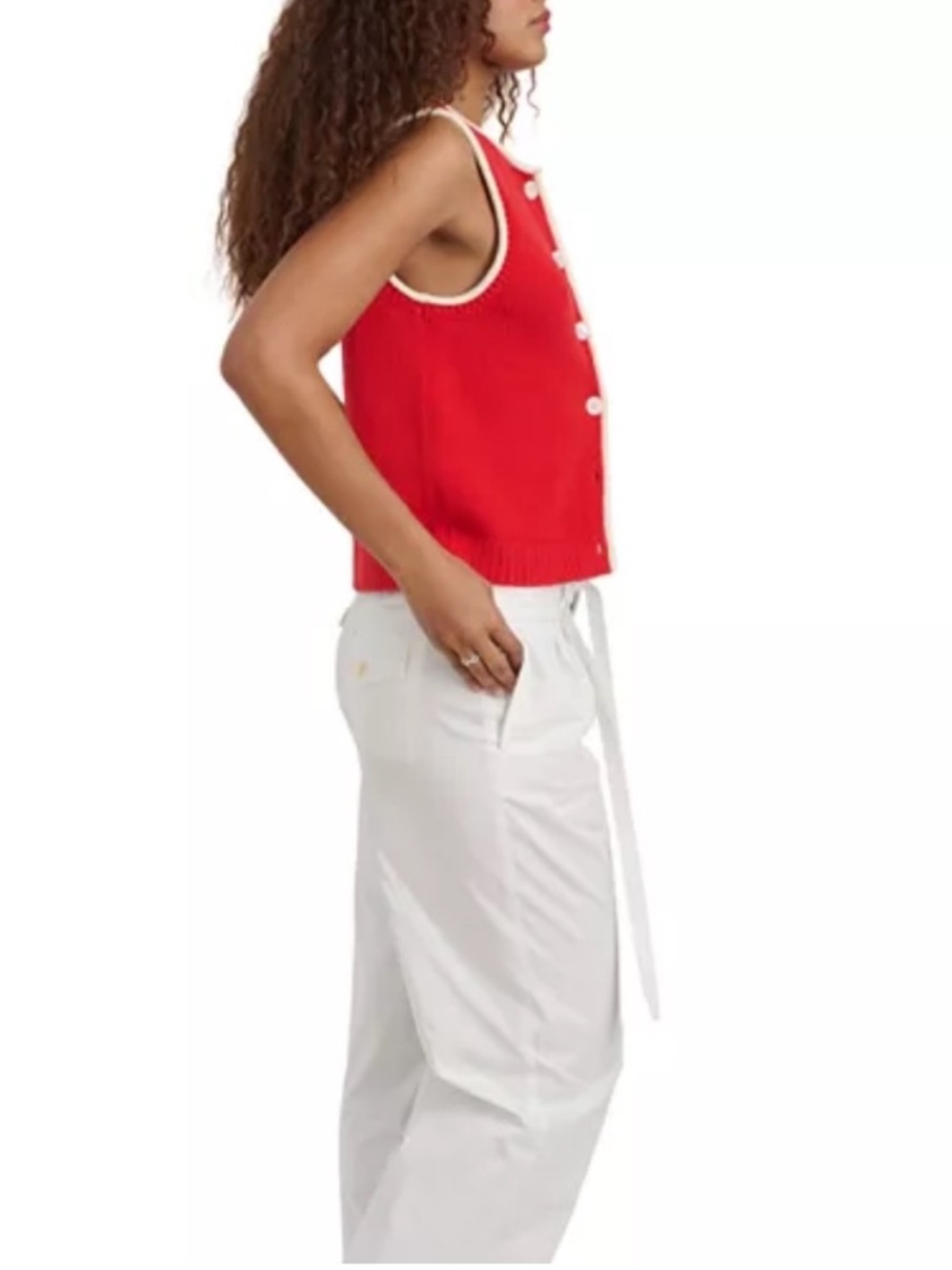 Alex Mill Bridget Tipped Sweater Vest - Picture 2 of 8